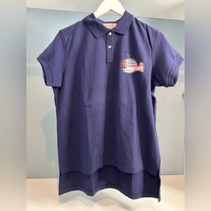 Lilipod Navy Polo Shirt with Whale Logo. Sz XL. Embroidered logo. So cute!